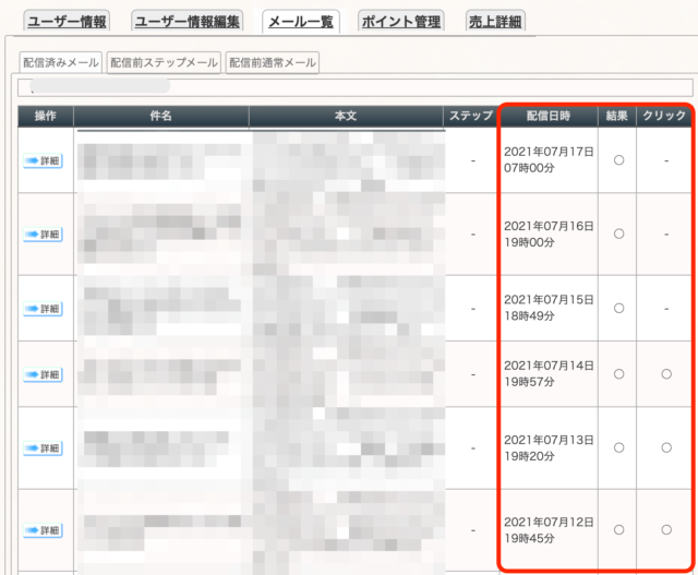 MyASPユーザー別の情報
