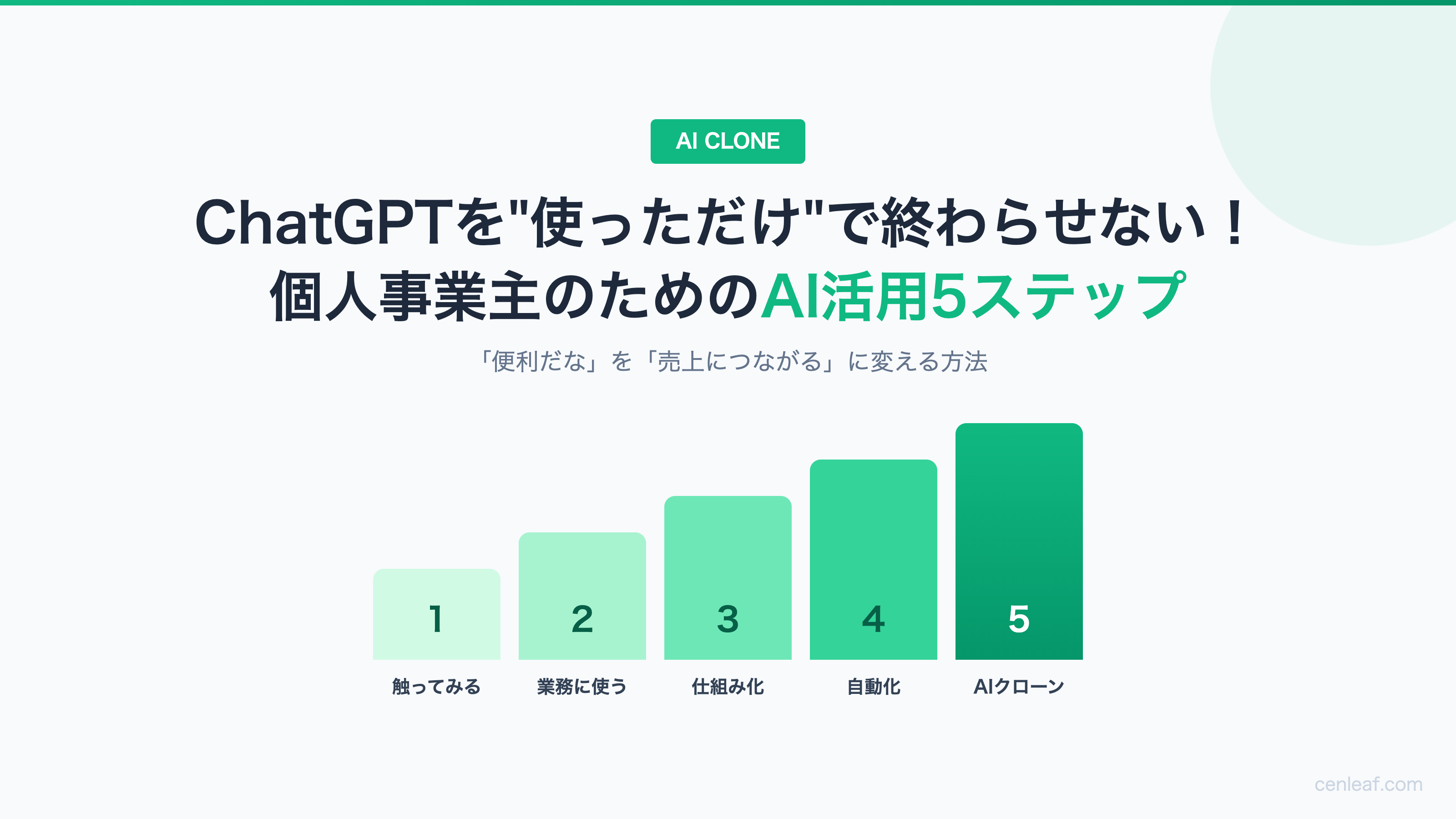 ChatGPTを"使っただけ"で終わらせない！個人事業主のためのAI活用5ステップ