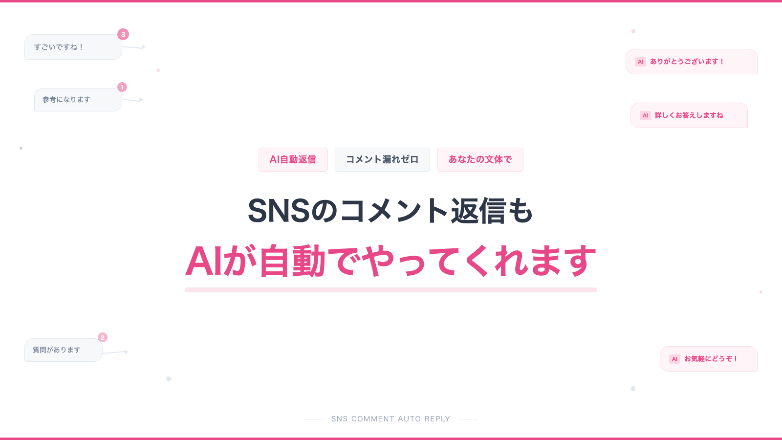 SNSのコメント返信もAIが自動でやってくれます