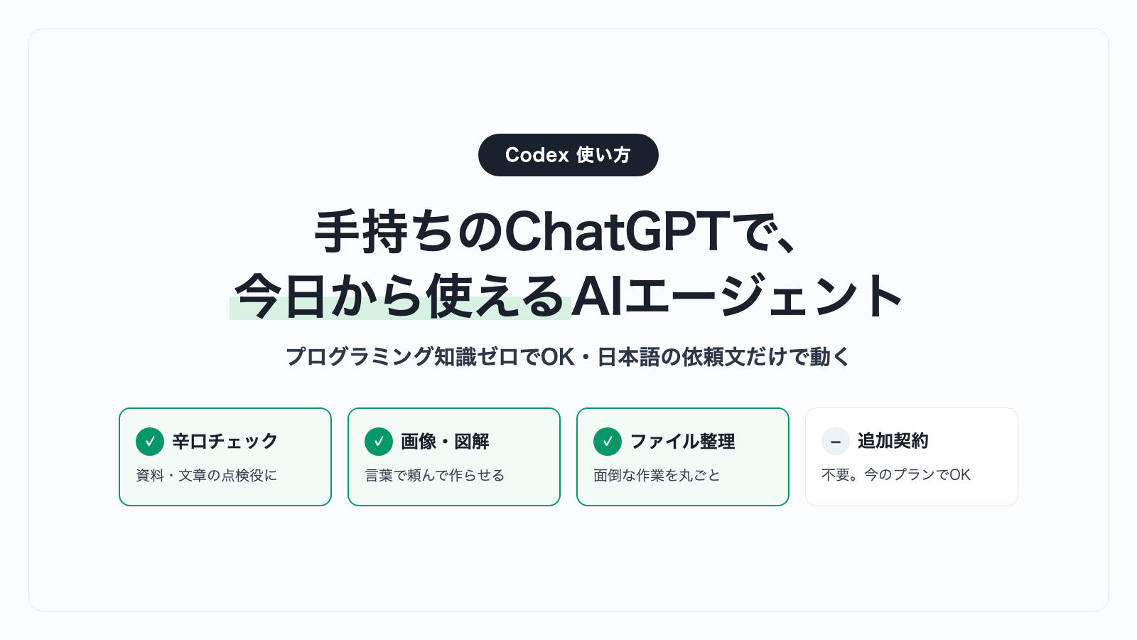 Codexの使い方入門｜非エンジニアがChatGPTのAIエージェントを仕事に使う手順