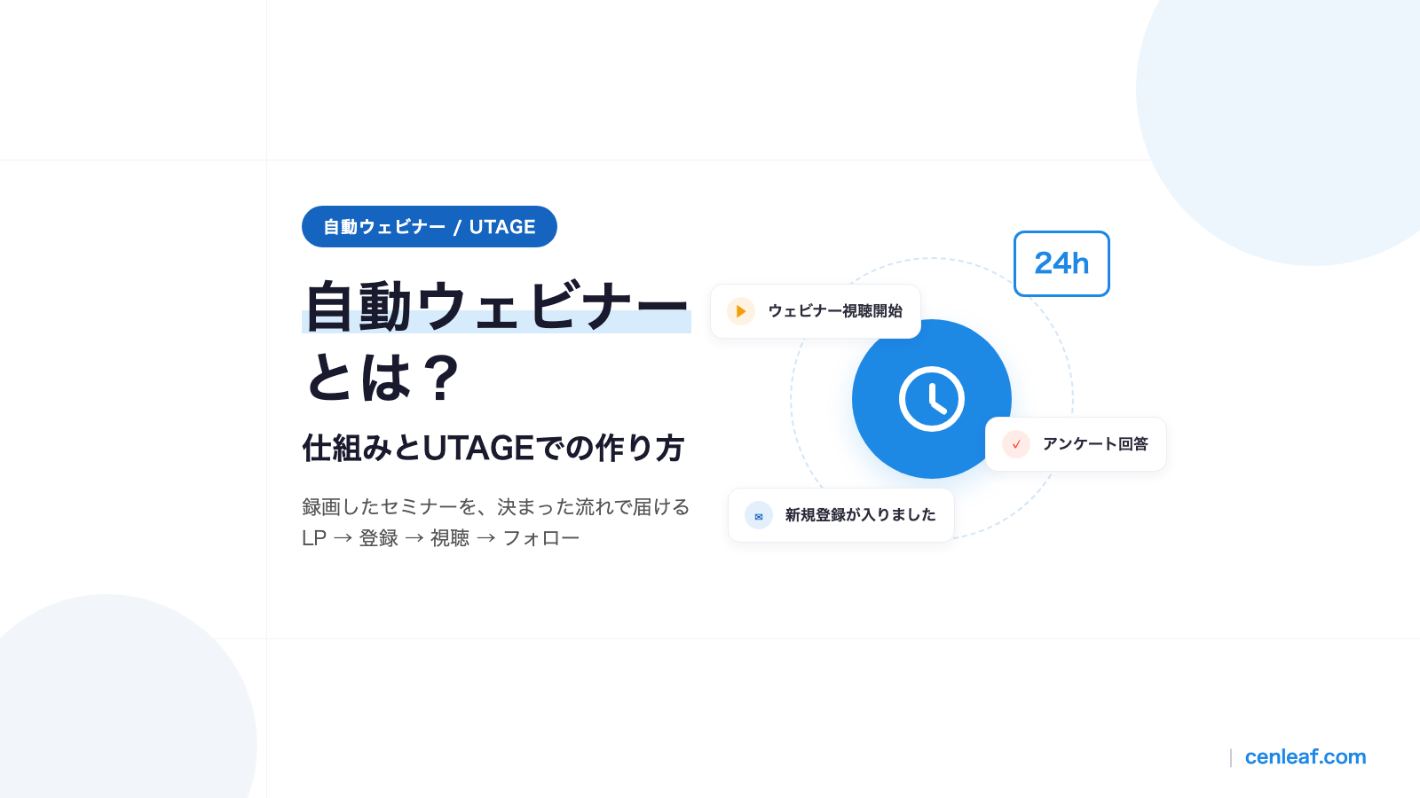 自動ウェビナーとは？仕組みとUTAGEでの作り方