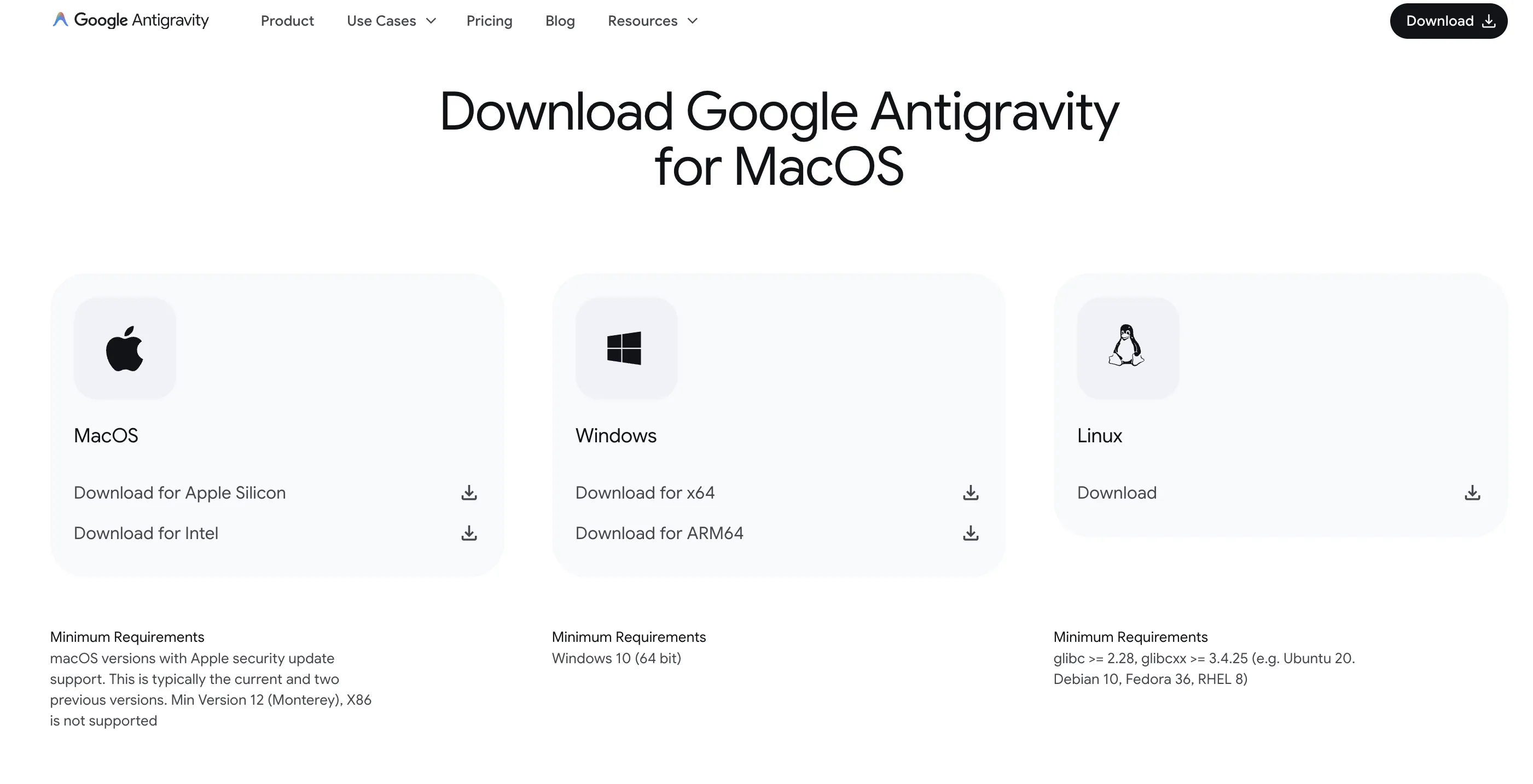 Antigravityのダウンロード
