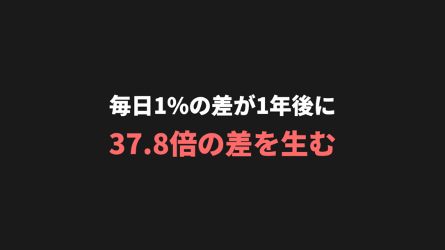 毎日1%の差が1年後に37.8倍の差を生む