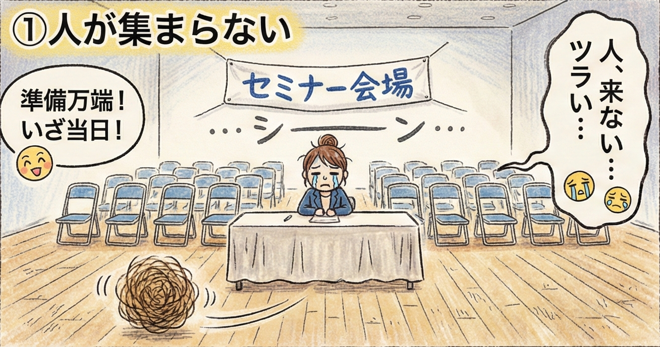 セミナー悩みあるある：人が集まらない