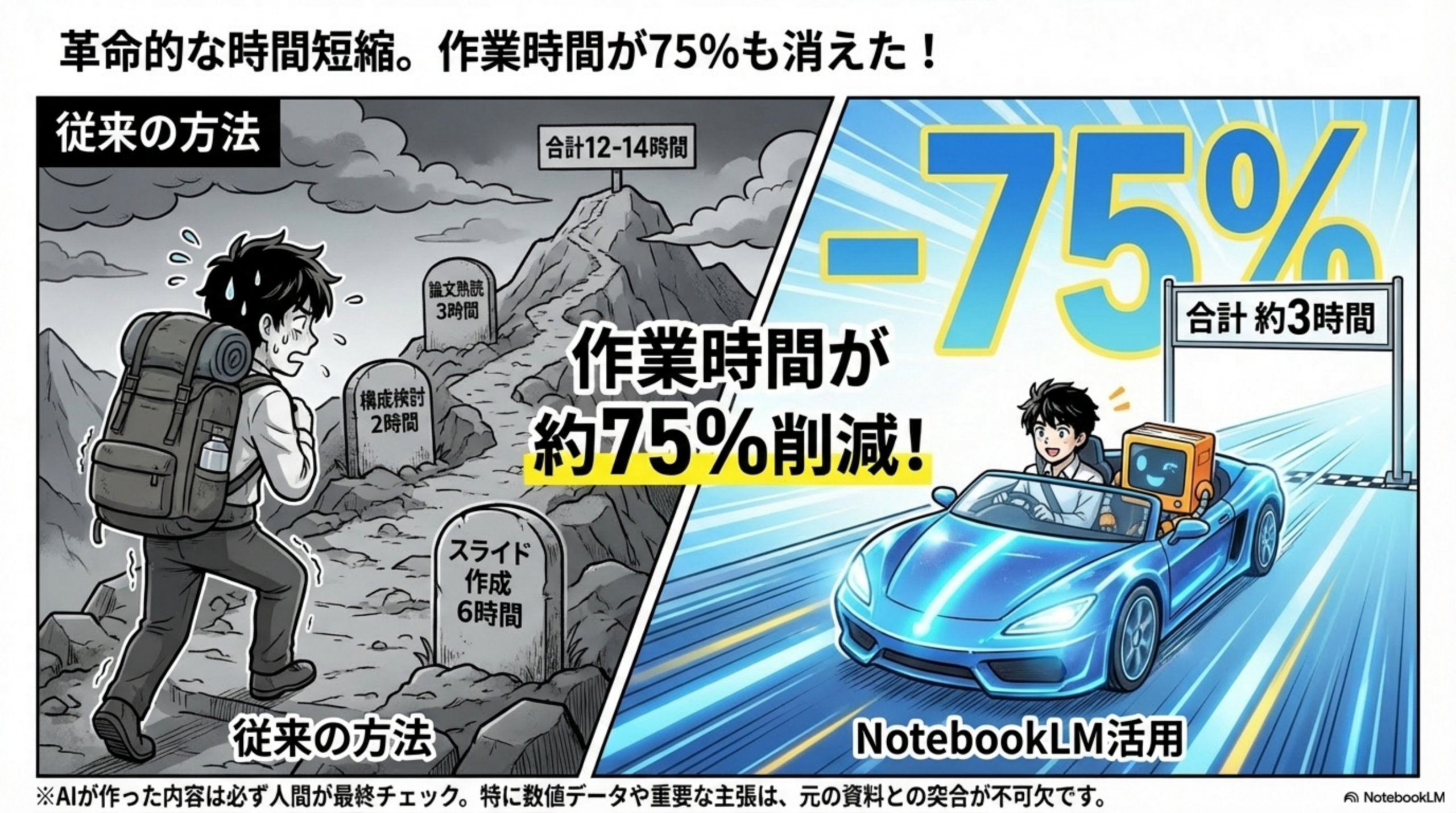革命的な時間短縮。作業時間が75%も消えた！